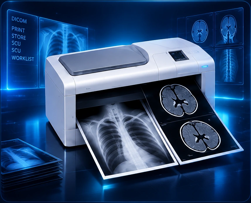 DICOM Print medical printer with radiology films